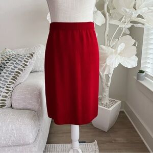 St. John Knit Red Women's Pencil Skirt